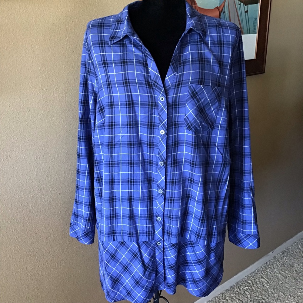 J. Jill Purple Plaid Button Down Shirt
